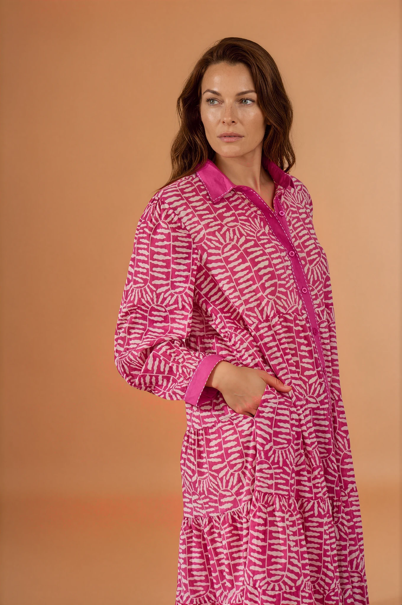Rose Button Down Maxi Dress