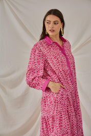 Rose Button Down Maxi Dress