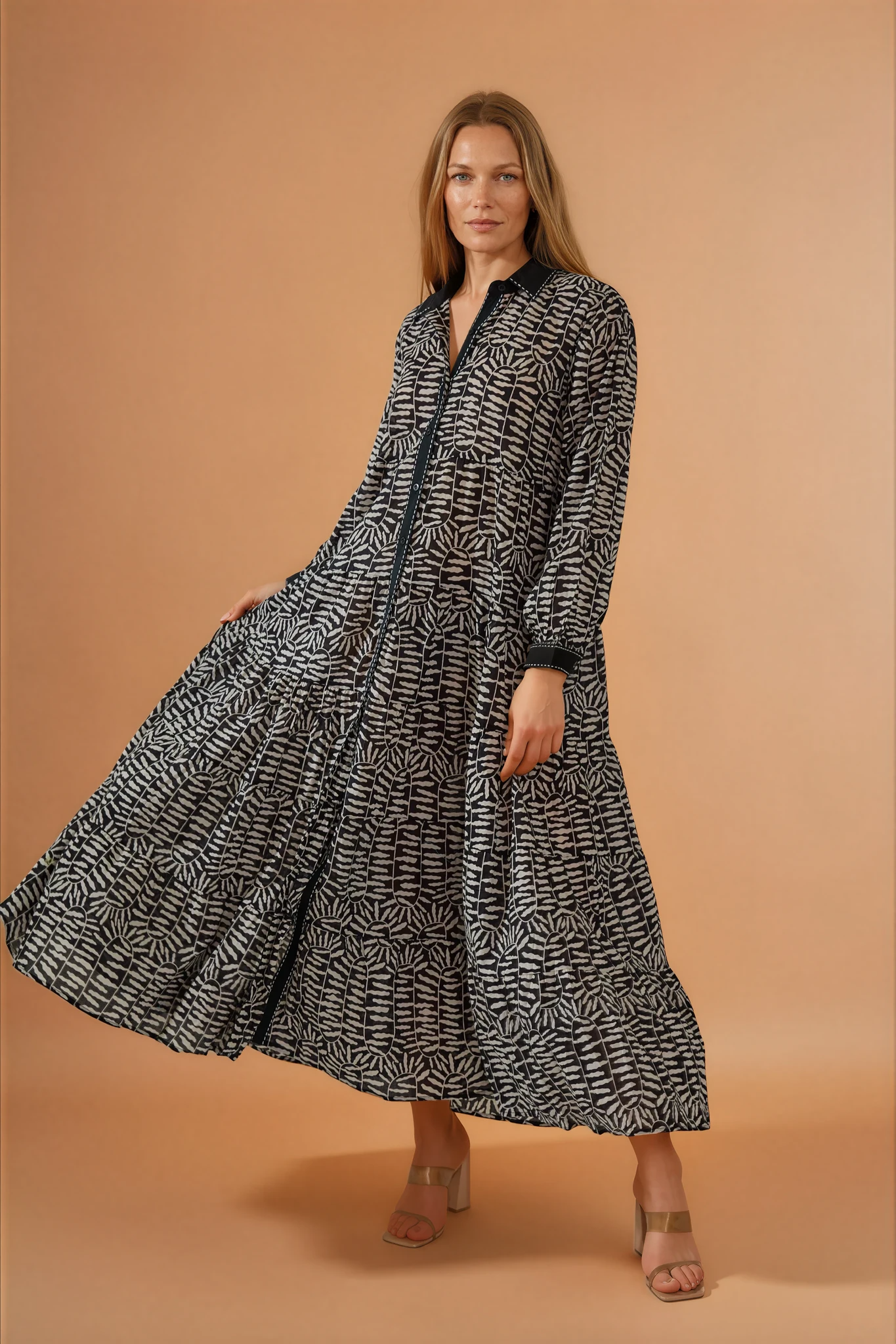 Black Button Down Maxi Dress