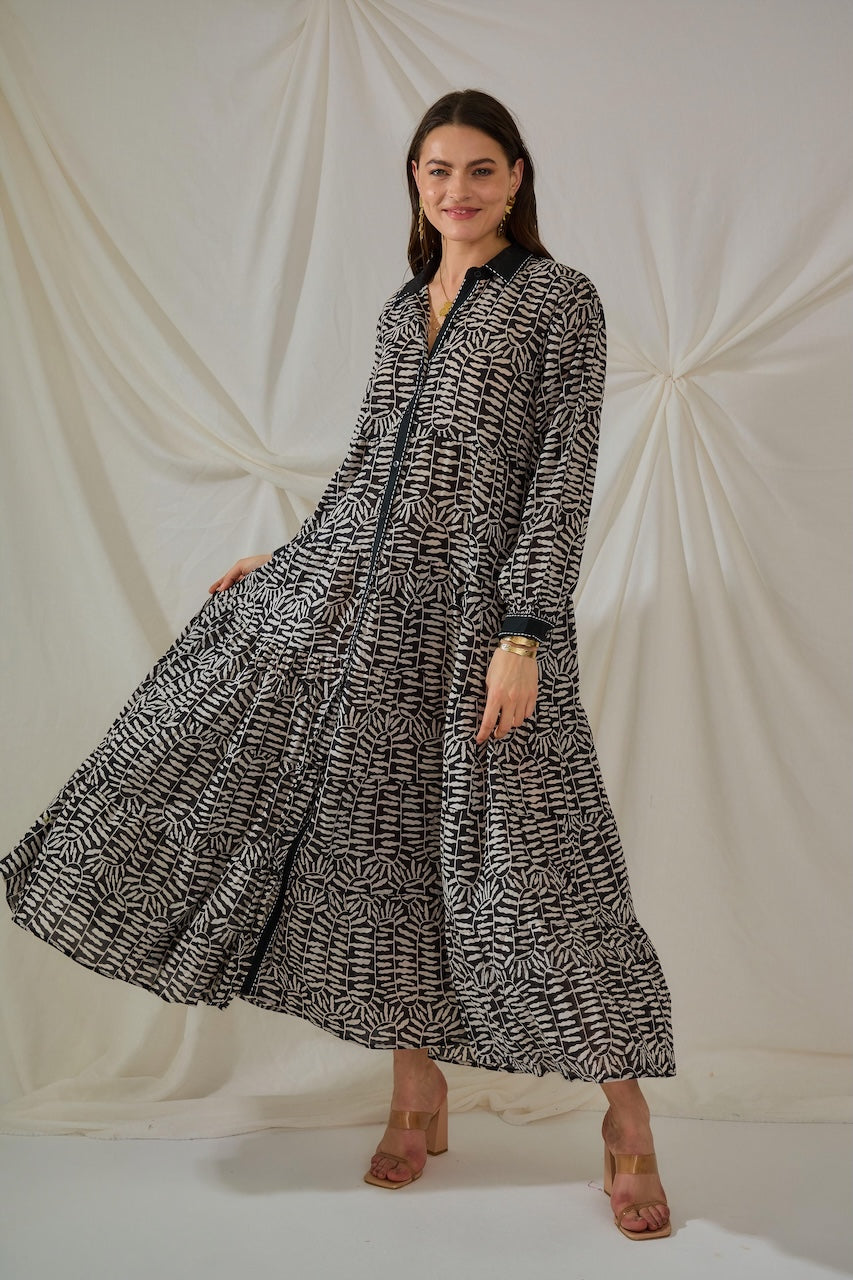 Black Button Down Maxi Dress