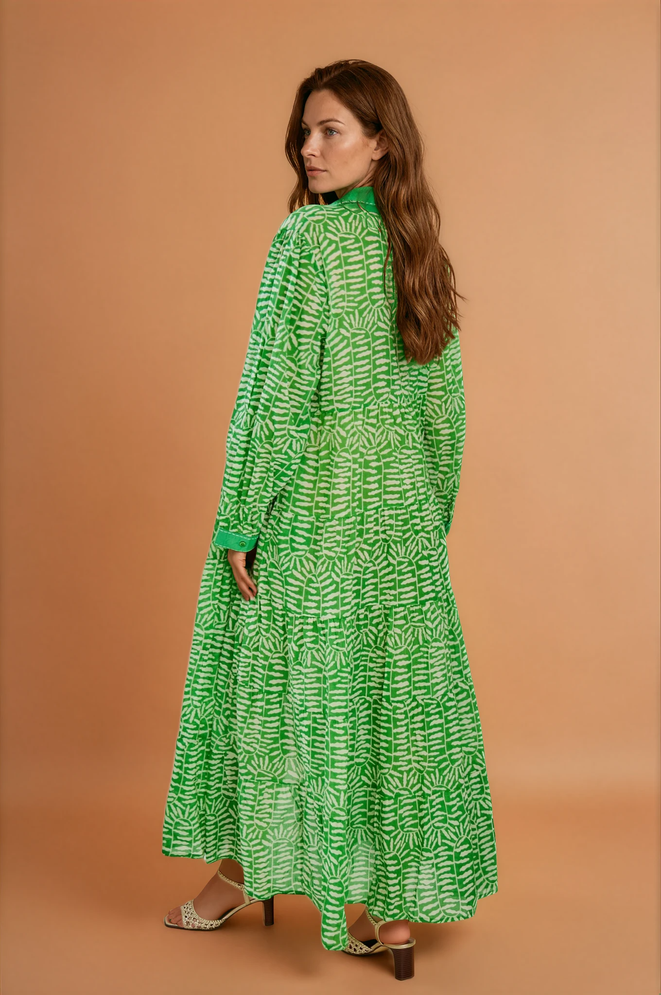 Green Button Down Maxi Dress