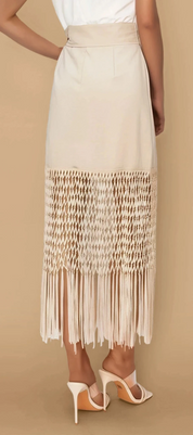 Soni Fringe Hem High Waist Skirt