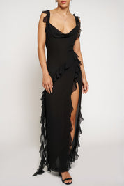 Georgette Ruffled Maxi Dress