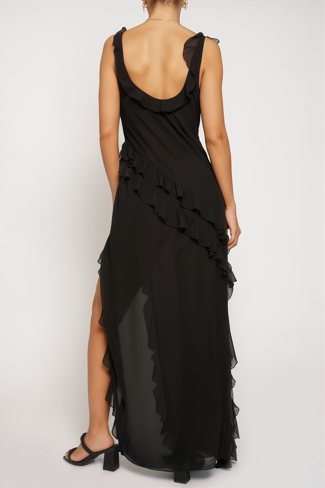 Georgette Ruffled Maxi Dress