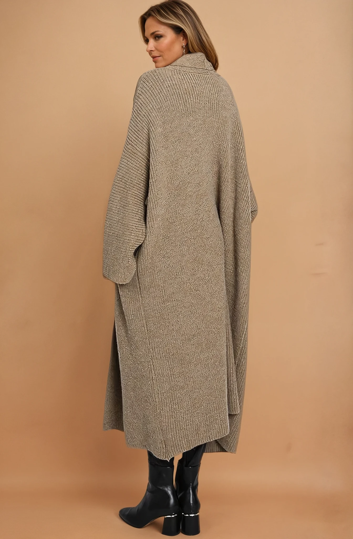 Beige Long Sleeve Cardigan