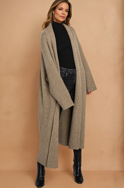 Beige Long Sleeve Cardigan