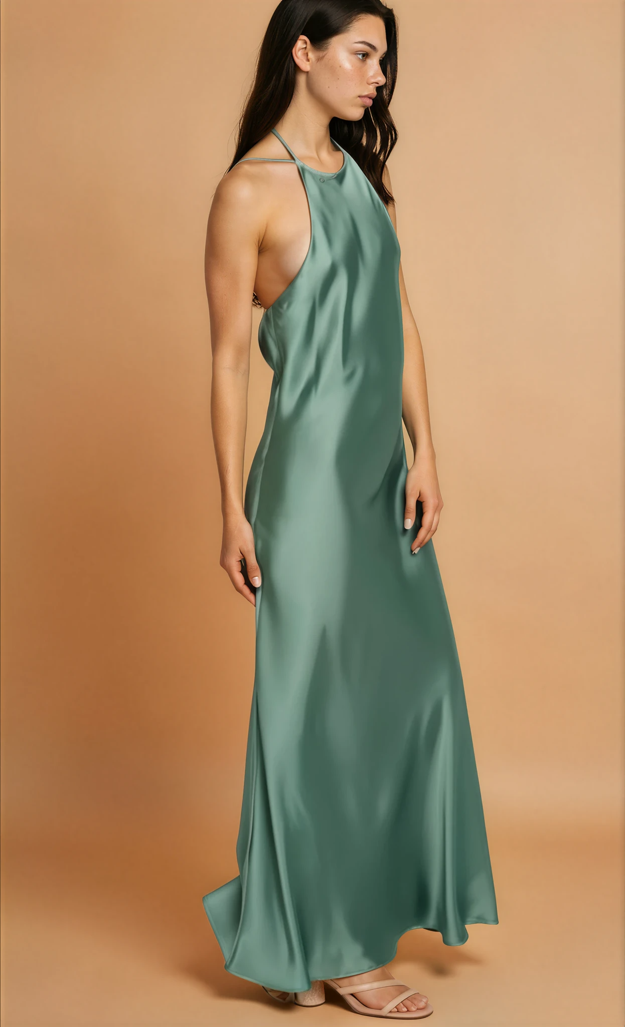 Jem Green Satin Maxi Dress