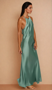 Jem Green Satin Maxi Dress