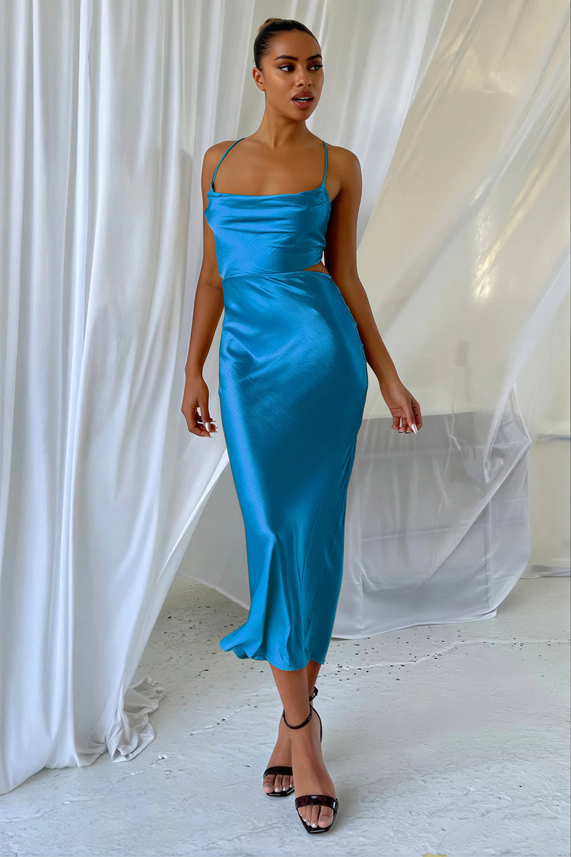 Long Navy Satin Dress Blue Slip Dress Midi Midi Dresses NIXII Clothing Long Navy Satin Dress Blue Slip Dress Midi Midi Dresses NIXII Clothing