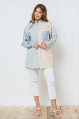 Colour Block Contrast Oversized Shirt