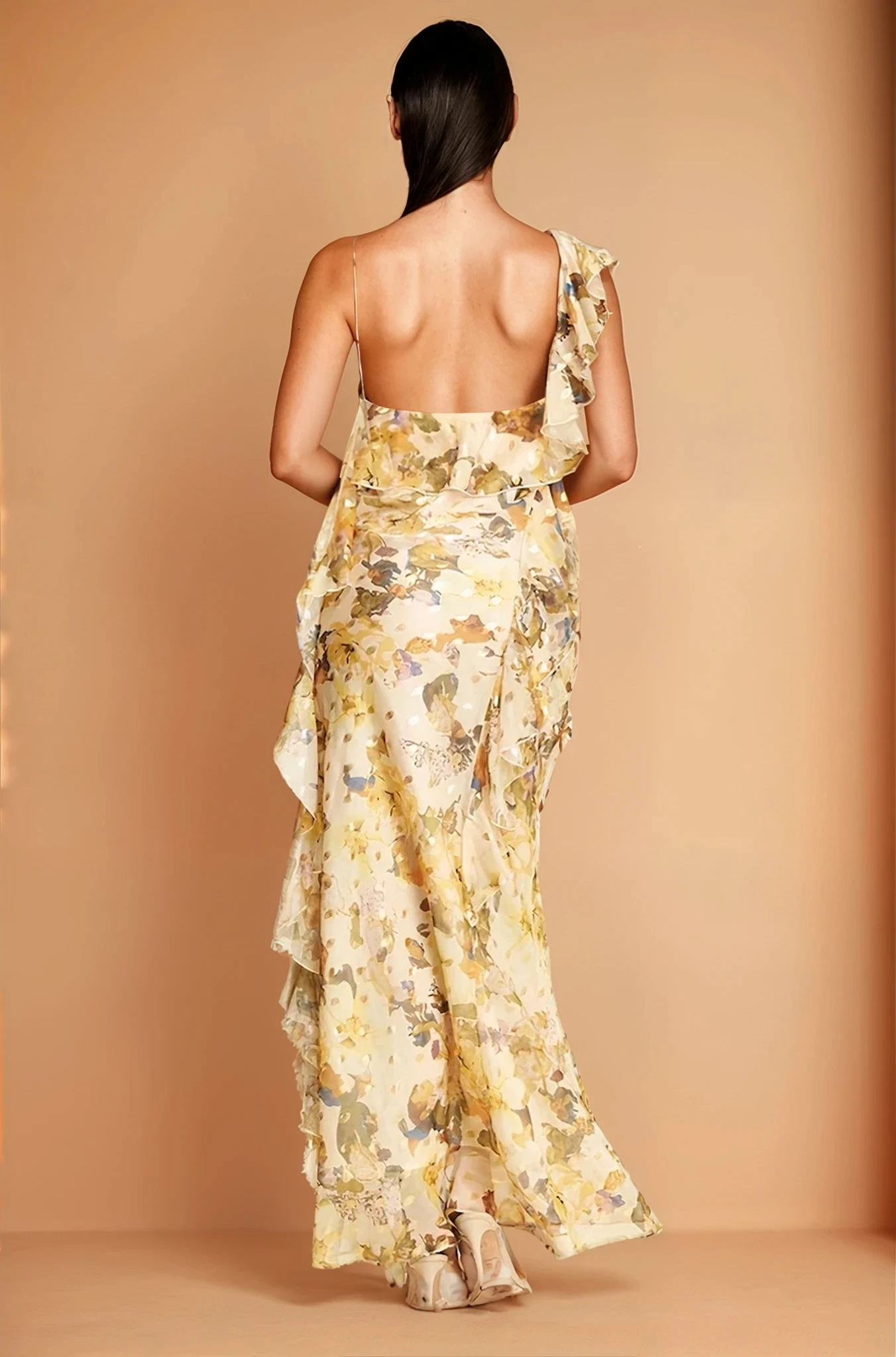 Becca Cream Gold Feature Frill Maxi
