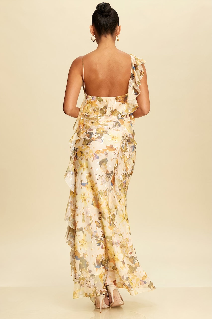 Becca Cream Gold Feature Frill Maxi