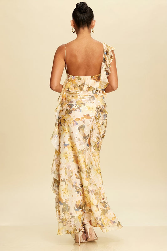 Becca Cream Gold Feature Frill Maxi