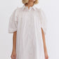 Stevie Puff Sleeve Shirt Dress - White