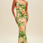 Hannah Sunset Olive Maxi Dress