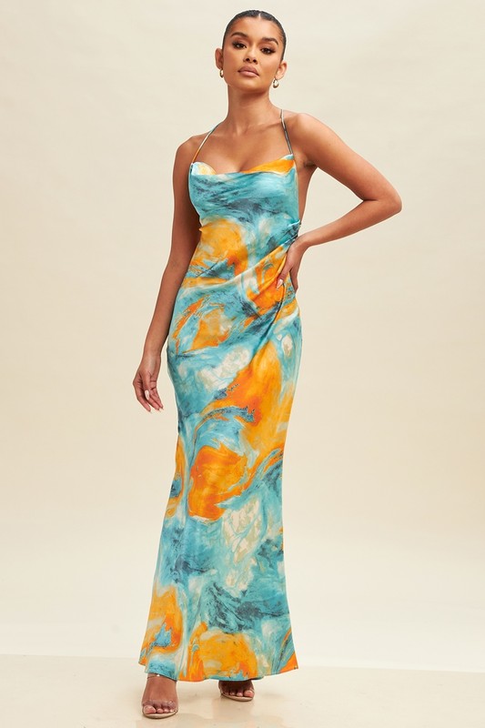 Haylee Sunset Blue Maxi Dress