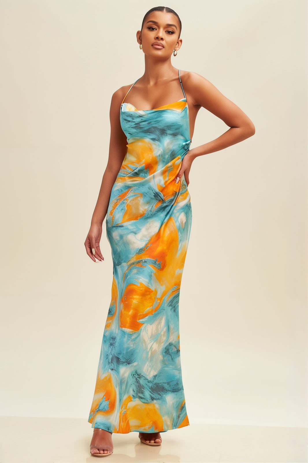 Haylee Sunset Blue Maxi Dress