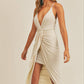 Draped Skirt Detail Midi Dress