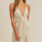 Draped Skirt Detail Midi Dress