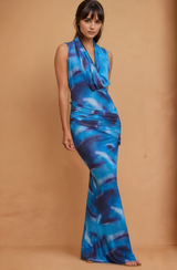 Hot Nights Mesh Cowl Dress