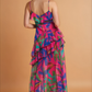 Palm Ruffle Chiffon Maxi