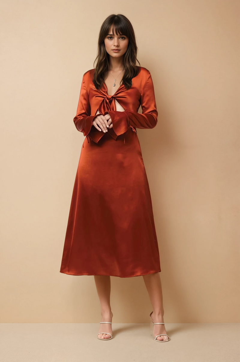 Lalette Midi Dress - Copper