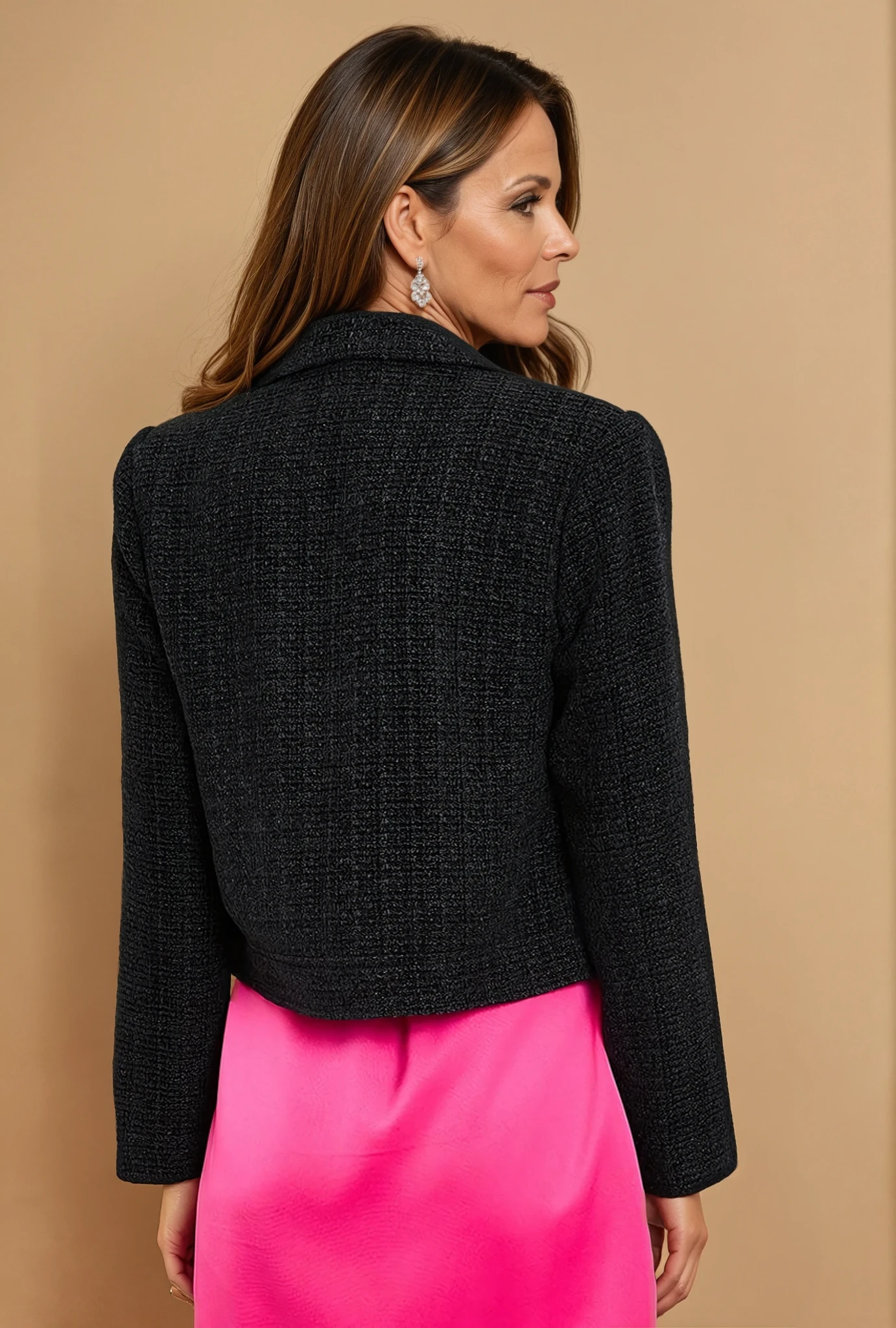 Michelle Black Tweed Jacket