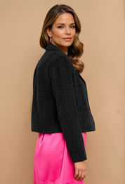 Michelle Black Tweed Jacket