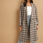 Mocha Oversized Plaid Light Weight Long Coat