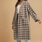 Mocha Oversized Plaid Light Weight Long Coat