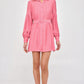 Pink Long Sleeve Shirt Dress