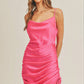 Satin Side Drawstring Dress