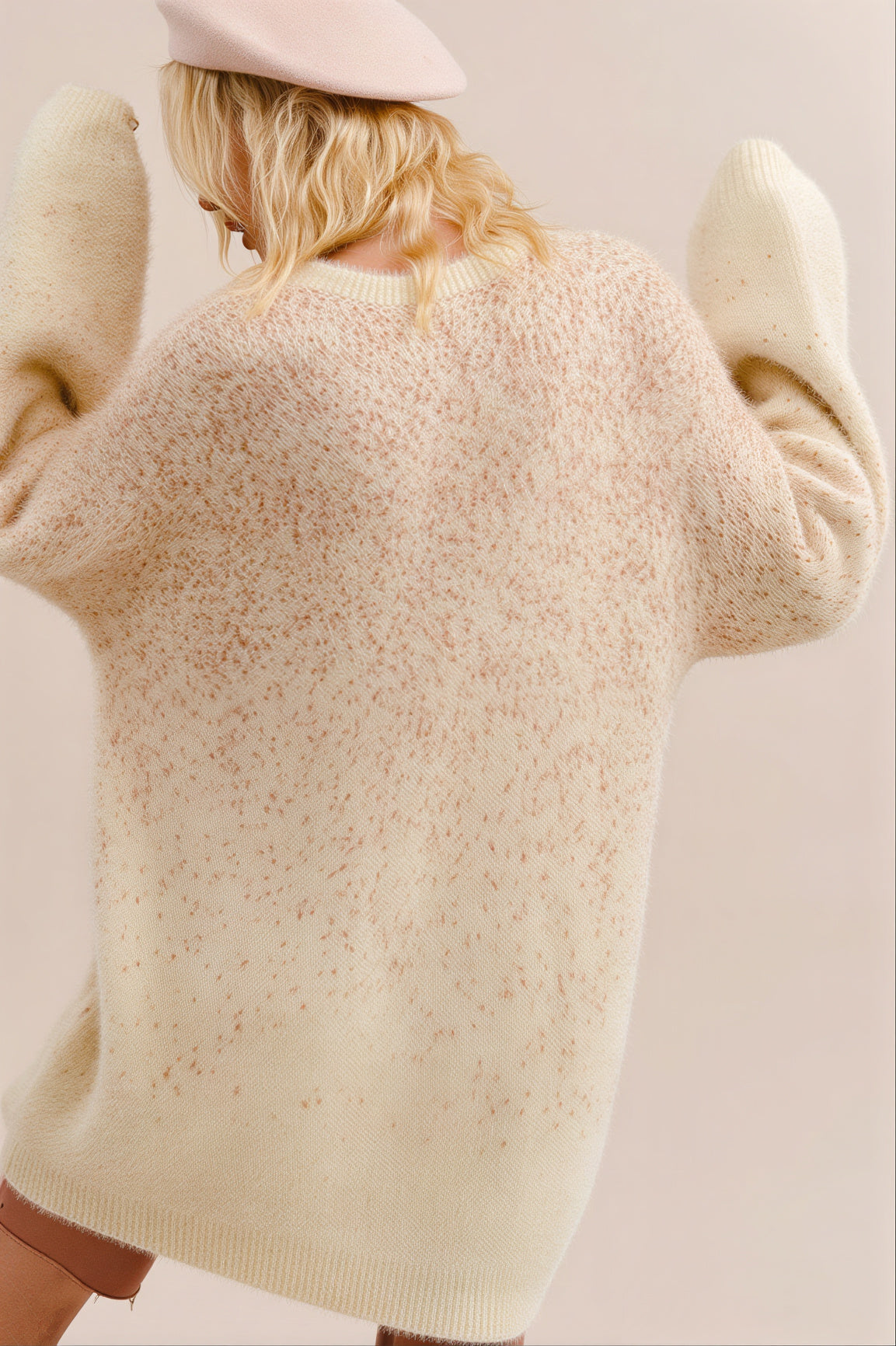 Soft Touch Fur Tunic Pullover Knit Sweater