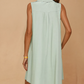 V Neck Collared Sleeveless Short Dress