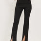 Black Front Slit Pants - NIXII Clothing