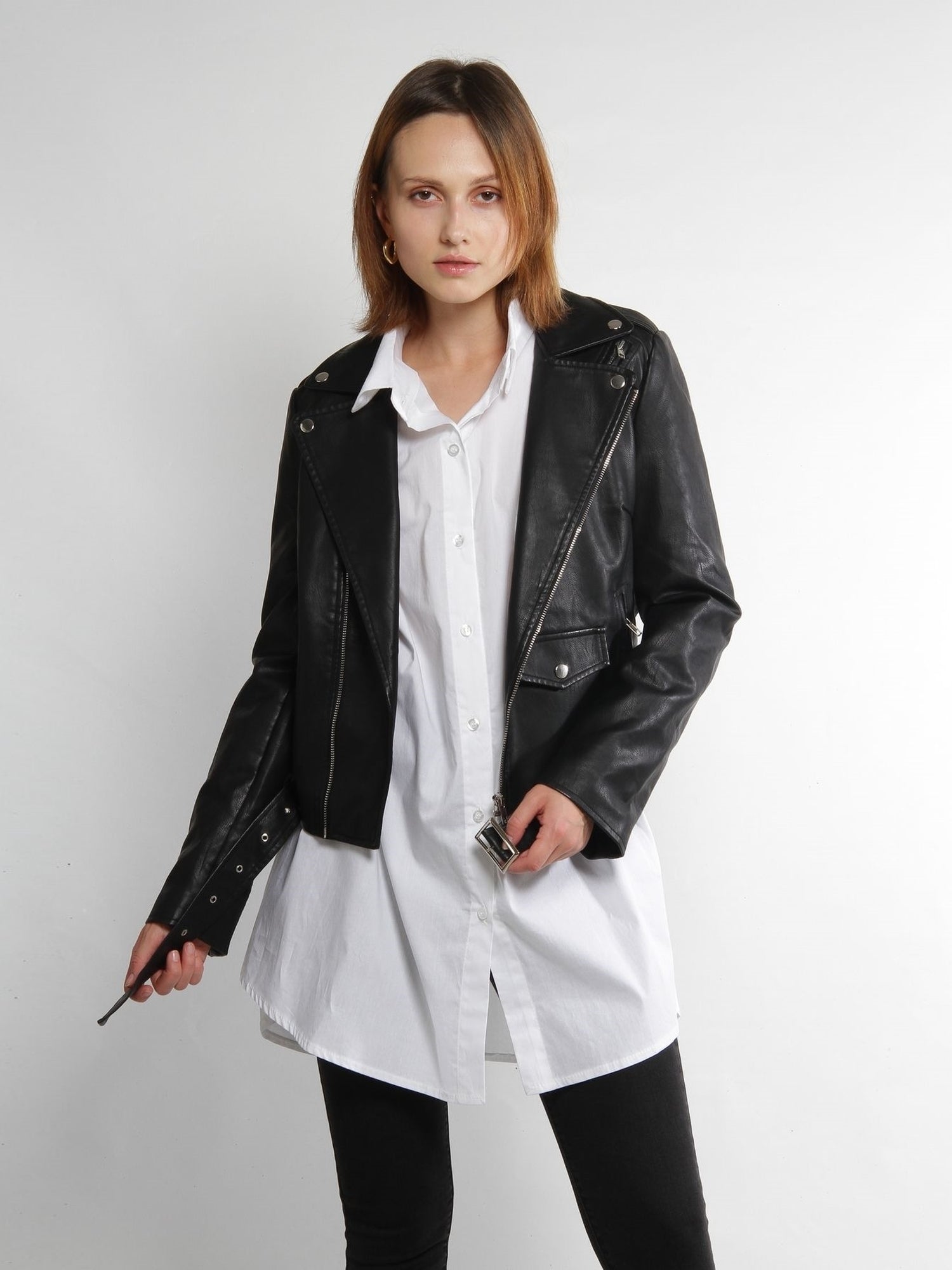 Black PU Leather Jacket - NIXII Clothing