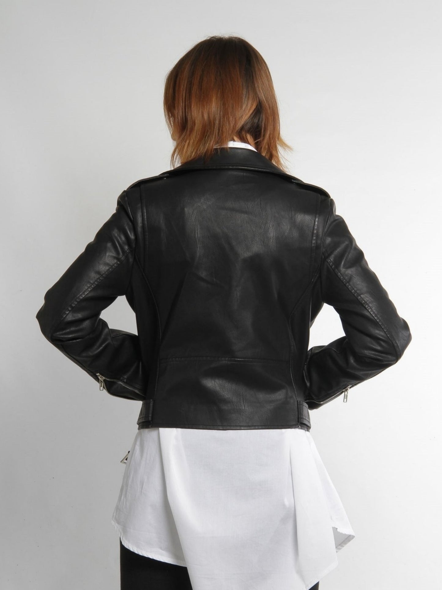 Black PU Leather Jacket - NIXII Clothing