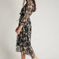 Black & White Floral Maxi Dress - NIXII Clothing
