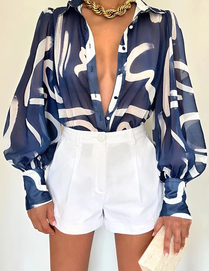 Blue & White - York Steel Fleetwood Blouse - NIXII Clothing