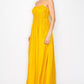 Britney Mustard Ruched Maxi Dress - NIXII Clothing