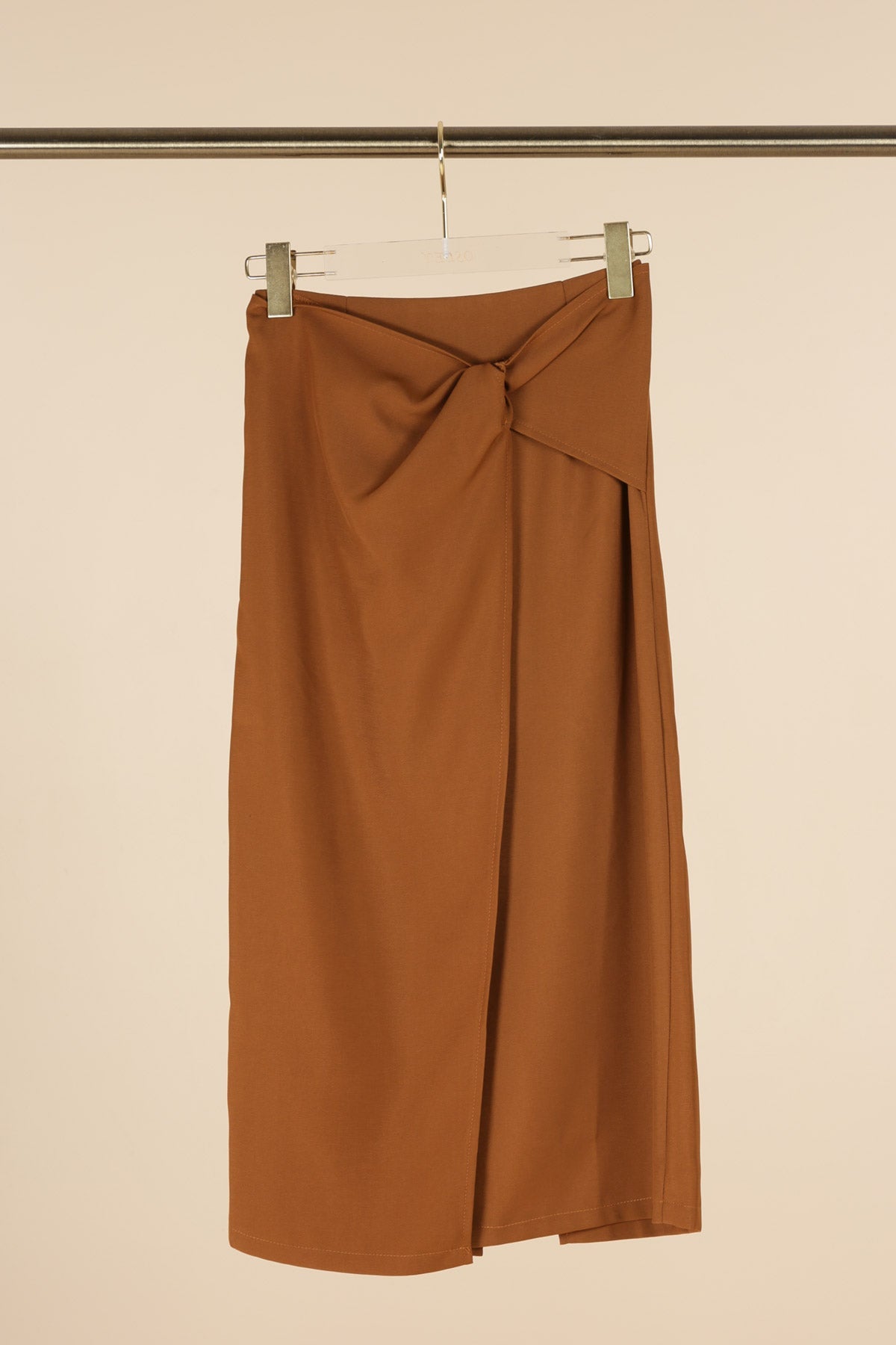 Brown Corner Tie Skirt - NIXII Clothing