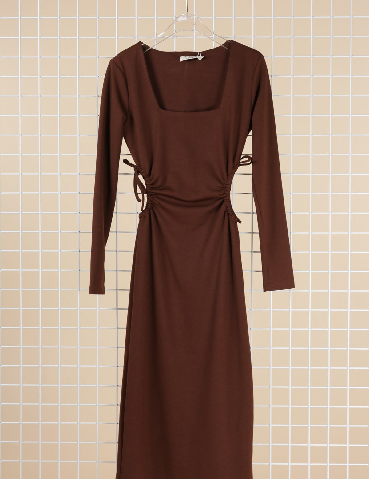 Chocolate Brown Side Cut-Out Dress - NIXII Clothing