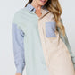 Colour Block Contrast Oversized Shirt - NIXII Clothing
