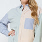 Colour Block Contrast Oversized Shirt - NIXII Clothing