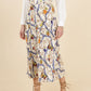 Cream Belt Print Skirt - NIXII Clothing
