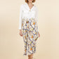Cream Belt Print Skirt - NIXII Clothing