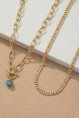 Cuban chain and a green natural stone pendant - NIXII Clothing