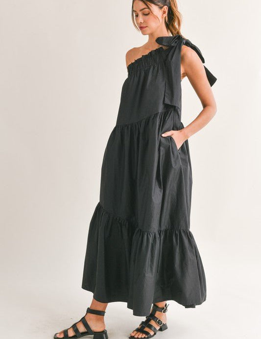 Ella Gathered One Shoulder Maxi - NIXII Clothing