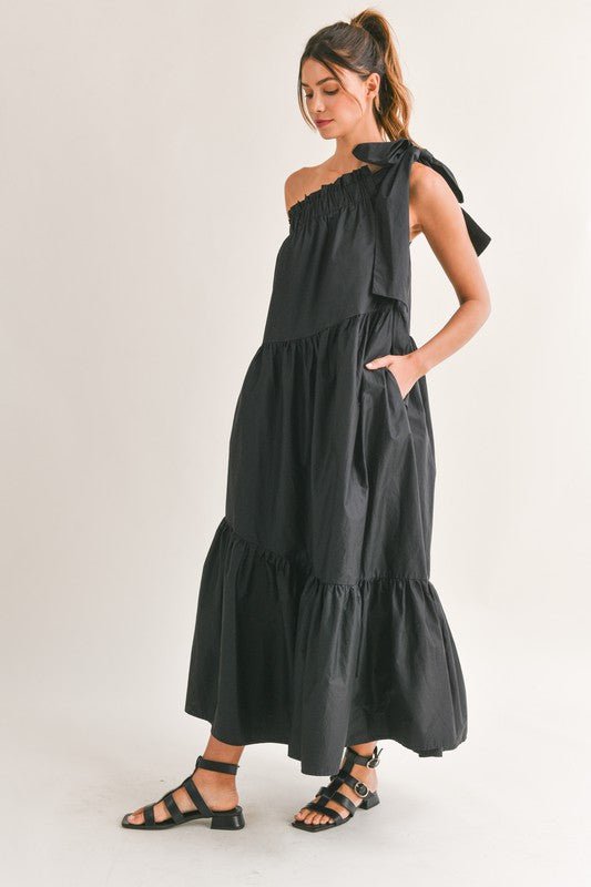 Ella Gathered One Shoulder Maxi - NIXII Clothing