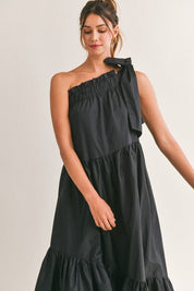 Ella Gathered One Shoulder Maxi - NIXII Clothing
